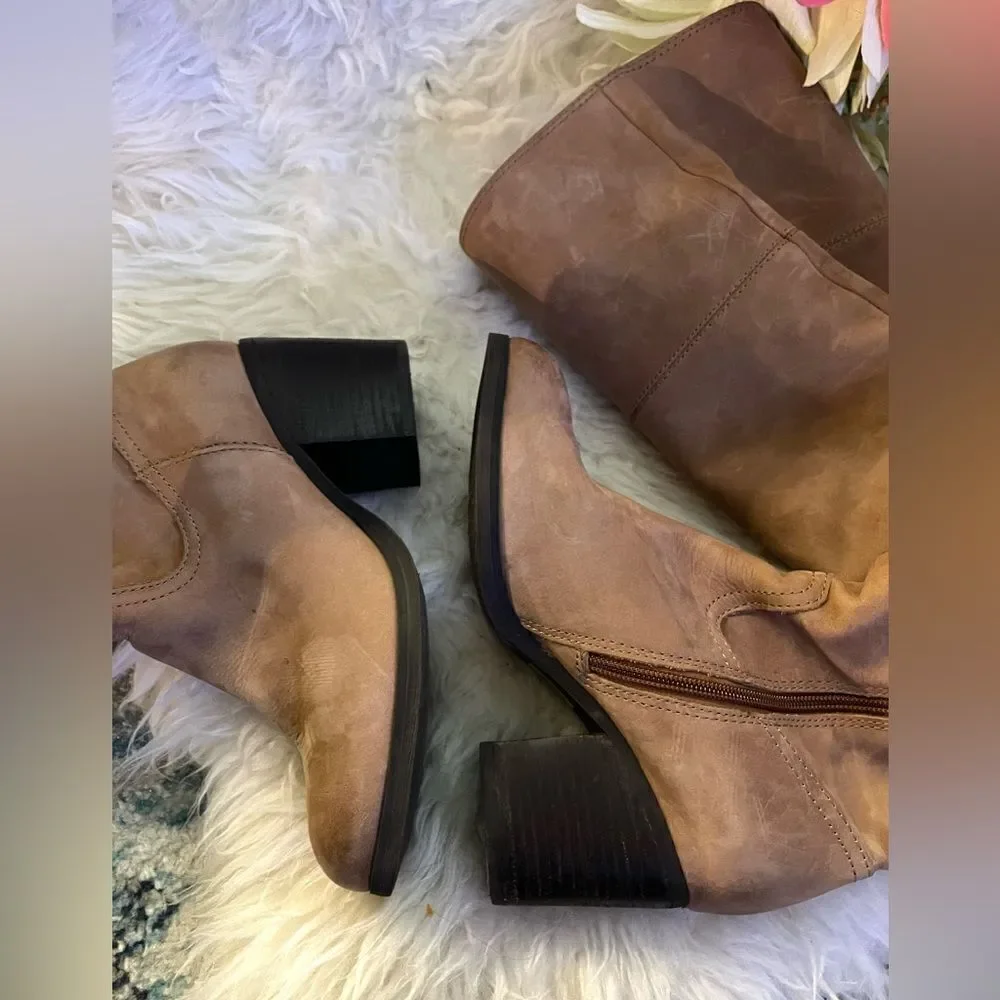 Aldo Suede Over The Knee Slouchy Heeled Boots 6.5